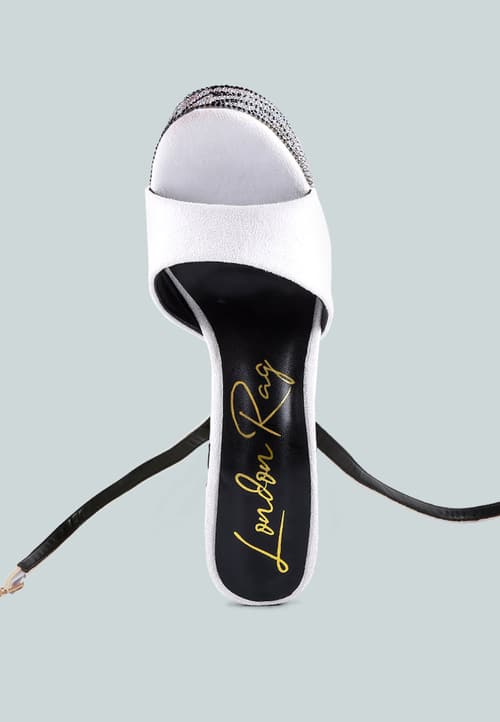 Backstage Rhinestone Embellished Ultra High Platform Sandals - Image 4